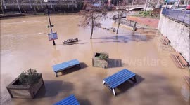 UK town left flooded after river overflows due to persistent rainfall