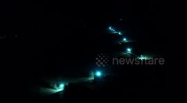 Greencastle Anti-Light Pollution & Gold Mine Protest Display - Drone View