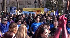 International Women's Day event calls for gender equality in New York's Washington Square Park