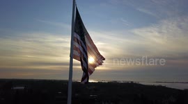 The American flag flying proud on Presidents' Day