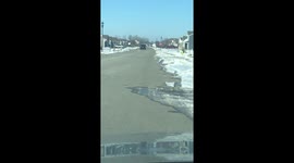 Cop doing patrol almost side swipes a parked car