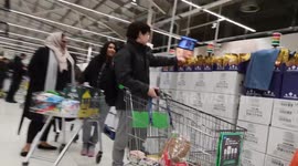 Panic Buying Due To Coronavirus At An Asda in East London at 11;30pm at Night