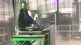 Marvin Humes DJ’ing at the Cheltenham Festival