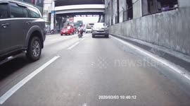 Motorcyclist 'Using App' Crashes Into Car