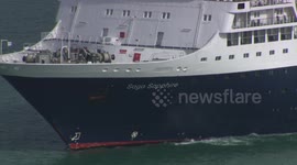 Possibly last cruise ship arrives in UK - SAGA SAPPHIRE arrives at Portland Port, Dorset.