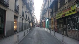 Empty streets in Madrid, Spain for the Coronavirus