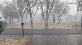 Snow in Lamar Colorado and windy Conditions