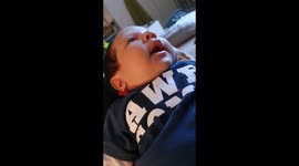 Big brother talking to lil brother for crying..