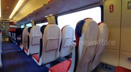 Coronavirus, Deserted Commuter Train, Ghost Train, perfect for news clips.