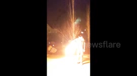 Young inventor from Utah turns up the heat while testing homemade flamethrower