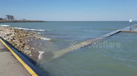 Rising water levels in Lake Michigan cause lakefront trail erosion #2