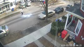 CCTV captures bizarre moment man drenches himself in milk 'for TikTok video'