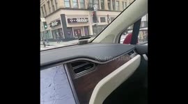 Graphic and disturbing moment nude woman runs in downtown LA with dead rat in her mouth