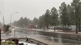 Plows preparing for Snowfall in Flagstaff Arizona