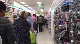 This was the queue for hand sanitizer at a Johannesburg pharmacy