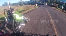 Quadriplegic man cycles 250 miles across Kenya using motorised quad bike that he steered by using his CHIN
