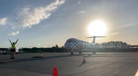 Airport worker marshals aircraft for the last time due to coronavirus job loses