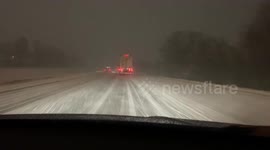 Winter returns to North America with white-out on the I-229 in Sioux Falls