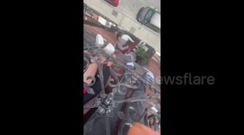 Locked down teachers exchange books, Madrid