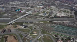 Highway at the entracnce of the city of Milan, deserted during Coronavirus Outbreak