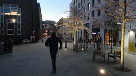 On The Night Of The  Coronavirus London Lock Down Whitechapel In The East End Falls Silent 