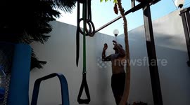 Quarantined Crossfitter still gets in some work