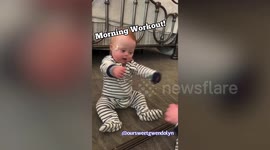 This adorable baby with down syndrome has got a new workout routine for you