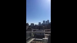 Air raid siren blasts over Canary Wharf two days after the UK goes into lockdown