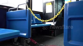 Bus creates social distancing for the Driver with a Chain