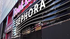 Sephora Store Boarded Up Amid ' Quarantine' in NYC