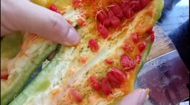 Bitter gourd with red seeds edible