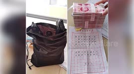 Kind-hearted Chinese man sprints away after throwing a bag of cash worth £12,000 onto hospital counter