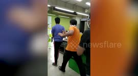 Hooligans and supermarket employees heckle grocery buyers for not wearing face masks amid COVID-19 lockdown in southern India