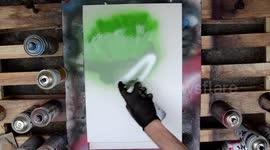 This cosmic-inspired spray paint art is out of this world