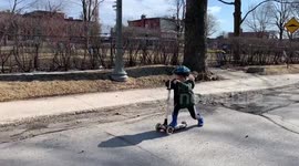 The exact moment a child realizes he is free!