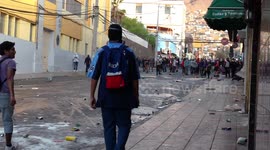 Small civil war in Chile, people fighting each other, one side wants to steal the super market and another defends it, part 2/8