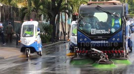 Mayors of El Salvador carry out street cleaning in the face of the threat of the Coronavirus (Covid19)