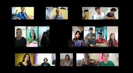 19 church youths in the Padang perform spiritual songs through video confrence