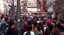 People gathered screaming and protesting in the main square of the city