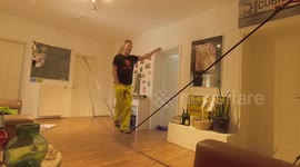 Professional German slackliner films himself 'working from home'