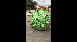 Watch - Man in Hyderabad makes a coronavirus car to encourage people to stay home