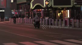 Cars and Bikes riding Through NYC Blasting Sounds from movie PURGE