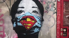 Emotional COVID-19 street art in Amsterdam supports doctors and nurses