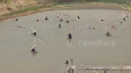 Thai villagers go fishing instead of market amid COVID-19 fears