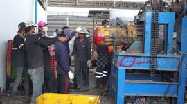 Recycling worker saved after falling into CAN CRUSHING machine in horror accident