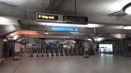 Coronavirus: Stay at Home - Don't Travel - Save Lives announcement on the London underground