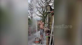 Loopy UK pub landlord showers in an entire barrel of beer