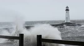 Strong and damaging winds batter Long Island, New York