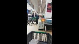 Elderly shopper spotted wearing sanitary towel as facemask