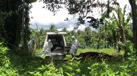 When they buried the corpses infected with the Corona Virus.